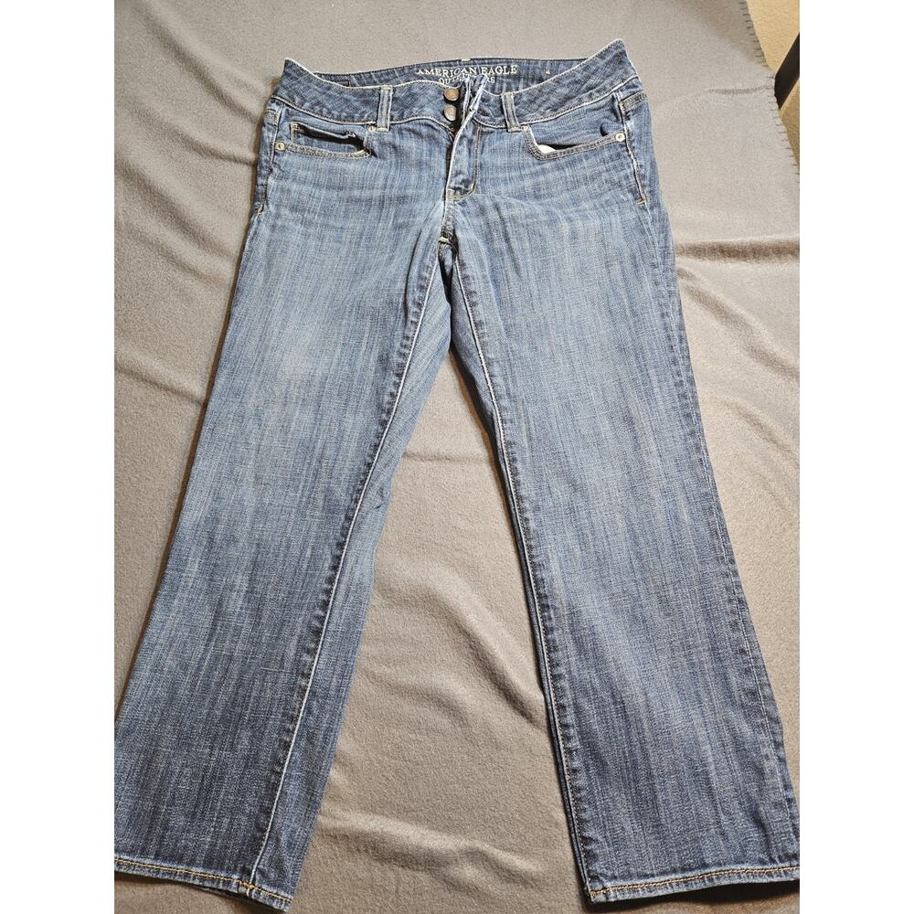 American Eagle Jeans Womens 8 Light Wash Stretch Artist Crop Denim Jeans